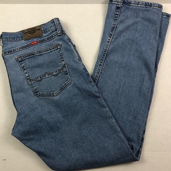 Wrangler Light Wash High Rise Y2K Slim Straight Stretch Denim Jeans Size 33 - Picture 1 of 6